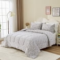 thumbnail image 4 of Bestier Queen Size Floral Comforter Sets | 3 Pieces Soft Fluffy Boho Bed in A Bag, Sorona-Eco Fiber Fill Luxury Down Alternative Bedding Set for All Season, 4 of 10