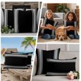 thumbnail image 5 of Black Striped Outdoor Pillow Covers, Waterproof Decorative Throw Pillowcases Set of 2, Farmhouse Black White Stripes Couch Cushion Cases with Zipper for Outside Patio Garden Sofa 18"x18", 5 of 9