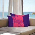 thumbnail image 3 of Pink Navy Blue Flamingo Lumbar Pillow Covers 20x12 Inch Set of 2, Summer Beach Coastal Modern Art Waterproof Outdoor Pillow Covers, Decorative Cushion Pillowcases for Couch, Sofa, Bed, Garden, Patio, 3 of 9