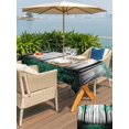 thumbnail image 4 of Outdoor Tablecloth with Umbrella Hole and Zipper, Turquoise Forest Rectangle Table Cloth 60x102 Inch Waterproof Tablecloth, Vintage Foggy Woods Tree Mysterious Picnic Table Cover for Patio Camping, 4 of 7