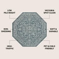 thumbnail image 4 of JONATHAN Y SANTA MONICA 5' Octagon Area Rug, Malta Bohemian Medallion Textured Weave - Teal/Gray, SMB104B-5TGN, 4 of 4