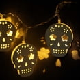 thumbnail image 6 of Halloween Skull LED String Lights 59.05in,Warm White Battery Lights Indoor Outdoor Halloween Party Home Holiday Decor, 6 of 8