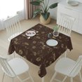 thumbnail image 6 of Brown Floral Table Cloth Waterproof Tablecloths, Vintage Spring Botanical Flowers Tablecloth Dining Table Cover for Kitchen Party Tabletop Outdoor, Square Tablecloth 54x54 Inch, 6 of 9