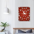 thumbnail image 3 of Chilfamy Christmas Elk Deer Red Canvas Wall Art Picture 16x20in for Living Room Bedroom 16x20in, 3 of 3