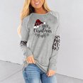 thumbnail image 2 of Christmas Long Sleeve Shirts for Women Merry Christmas Print T Shirt Xmas Leopard Tree T-shirt Holiday Graphic Tee Tops, 2 of 5