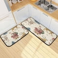 thumbnail image 7 of 2-Piece Kitchen Rugs Set Non-Slip Mats Carpet Floor for Kitchen, Bathroom (19.7"x27.6" & 19.7"x47.2") Retro Santa Claus and Reindeer, 7 of 7