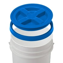 7 Gallon Letica White Bucket with Gamma Seal Lid (Blue)