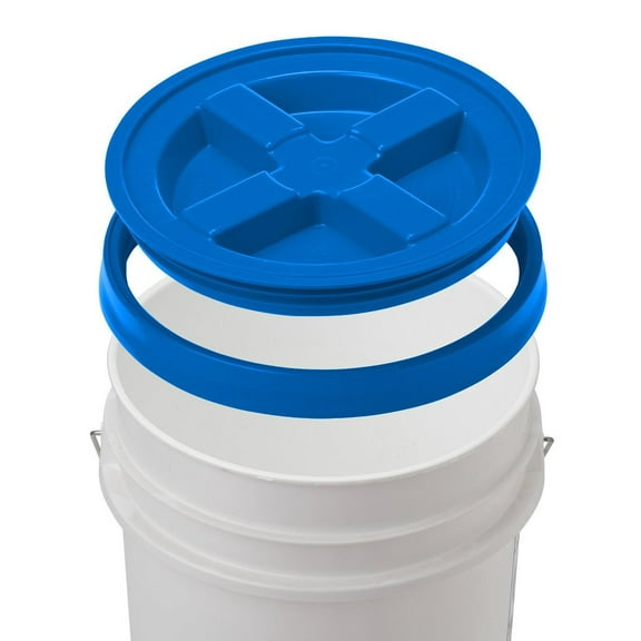 7 Gallon Letica White Bucket with Gamma Seal Lid (Blue)