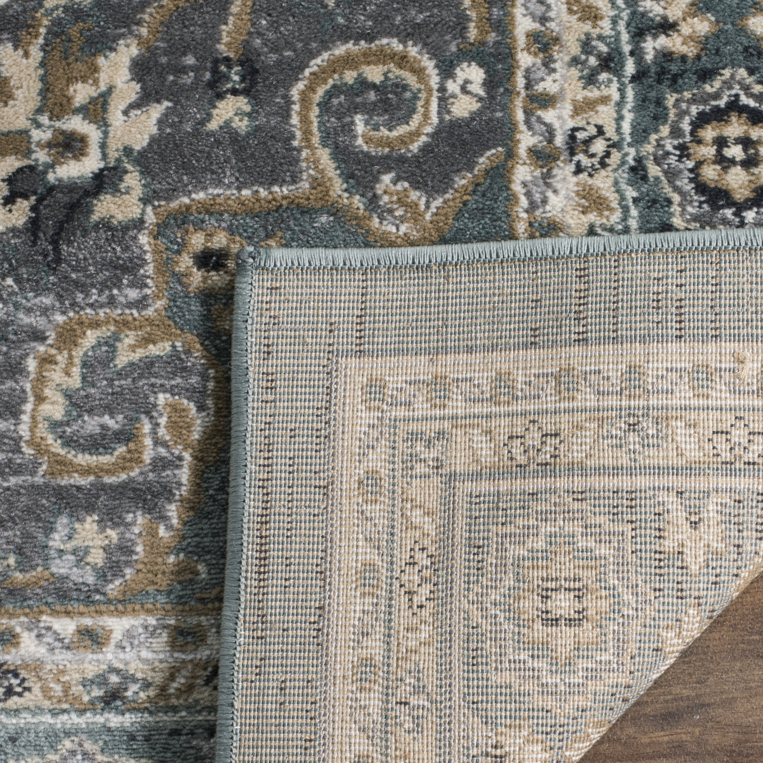 Safavieh Lyndhurst Idella Floral Area Rug, Teal/Gray, 4' x 4' Square