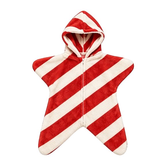 Christmas Baby Starfish Onesie, Warm Romper, Soft Hooded Bodysuit, Cozy Winter Jumpsuit Outfits for Boys Girls