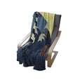 thumbnail image 4 of Lighthouse Soft Flannel Fleece Throw Blanket, Grunge Abstract Artwork of a Mysterious Woman in a Boat Sea Storm, Cozy Plush for Indoor and Outdoor Use, 70" x 90", Dark Blue Yellow Brown, by Ambesonne, 4 of 6