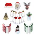 thumbnail image 3 of 10/20/30 Uds Tarjeta de copa de Navidad sombrero de Papá Noel decoración de copa de vino adornos Navidad Noel regalo de Año Nuevo decoraciones navideñas, 3 of 4