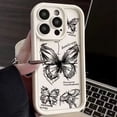 thumbnail image 3 of Funda de silicona con diseño de mariposa y líneas de dibujo para iPhone 15 Pro Max, funda para iPhone 11, 12, 13, 14, 16 Pro Max, Mini X, XS, XR, 7, 8 Plus, 3 of 5