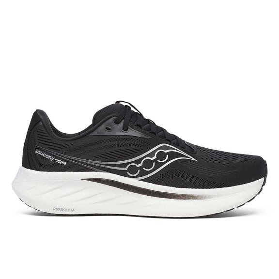 Saucony Men's Ride 18, Black / White, 12.5, Medium