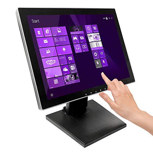 15 Inch Pro Capacitive LED Backlit Multi-Touch Monitor, True Flat Seamless Design Touchscreen, Great for Office, POS, Retail, Restaurant, Bar, Gym, Warehouse, No Driver Required…