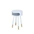 thumbnail image 4 of Sonria Natural White Round Accent Table Modern Storage Side Table for Home Decor, 4 of 5