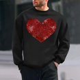thumbnail image 2 of Goodeals 2025 Happy Valentine's Day Sweatshirts for Men Gift for His Love Heart Printed Graphic Pullover Sweatshirt Cute Long Sleeve Crew Neck Casual Tops(Black,S)Online Deals, 2 of 6