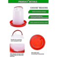 thumbnail image 3 of Juego de 2 kits de agua y alimento para pollitos para fuentes avícolas, fáciles de limpiar, 3 of 5