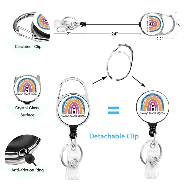 UDIYO ID Badge Holder with Lanyard and Retractable Badge Reel Clip, Card  Name Tag Lanyard Vertical ID Protector Bage Clips for Nurse Nursing  Psychologist Doctor Student 