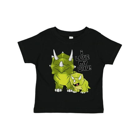 

Inktastic I Love My Dad with Baby and Daddy Triceratops Gift Toddler Boy or Toddler Girl T-Shirt