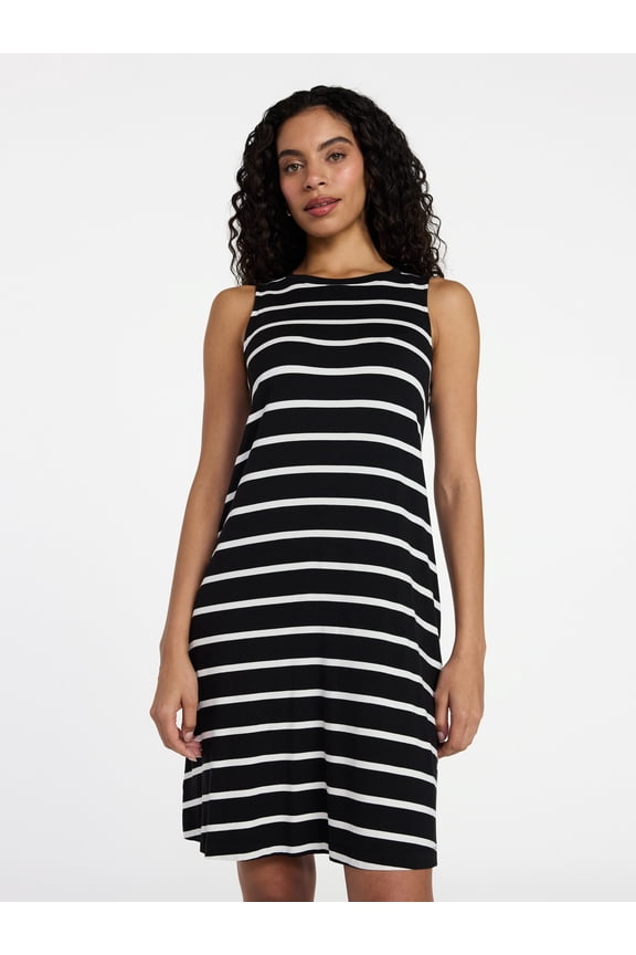 Womens Sleeveless Knit Swing Dress, Sizes XS-XXXL
