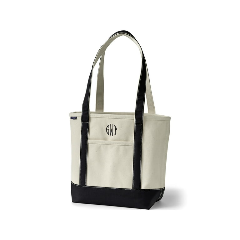 Lands' End Medium Print Canvas Tote Bag