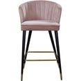 thumbnail image 3 of Meridian Furniture Cassie 28"H Velvet Counter Stool in Pink (Set of 2), 3 of 7