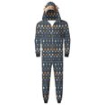 thumbnail image 5 of Odeerbi Christmas Onesie Pajamas for Family Holiday Sleep Jumpsuit Long Sleeve Family Christmas Pajamas Matching Sets Dad Fashion Lattice Print Plush Jumpsuit Sleepwear PJs Set Dark Gray, 5 of 6