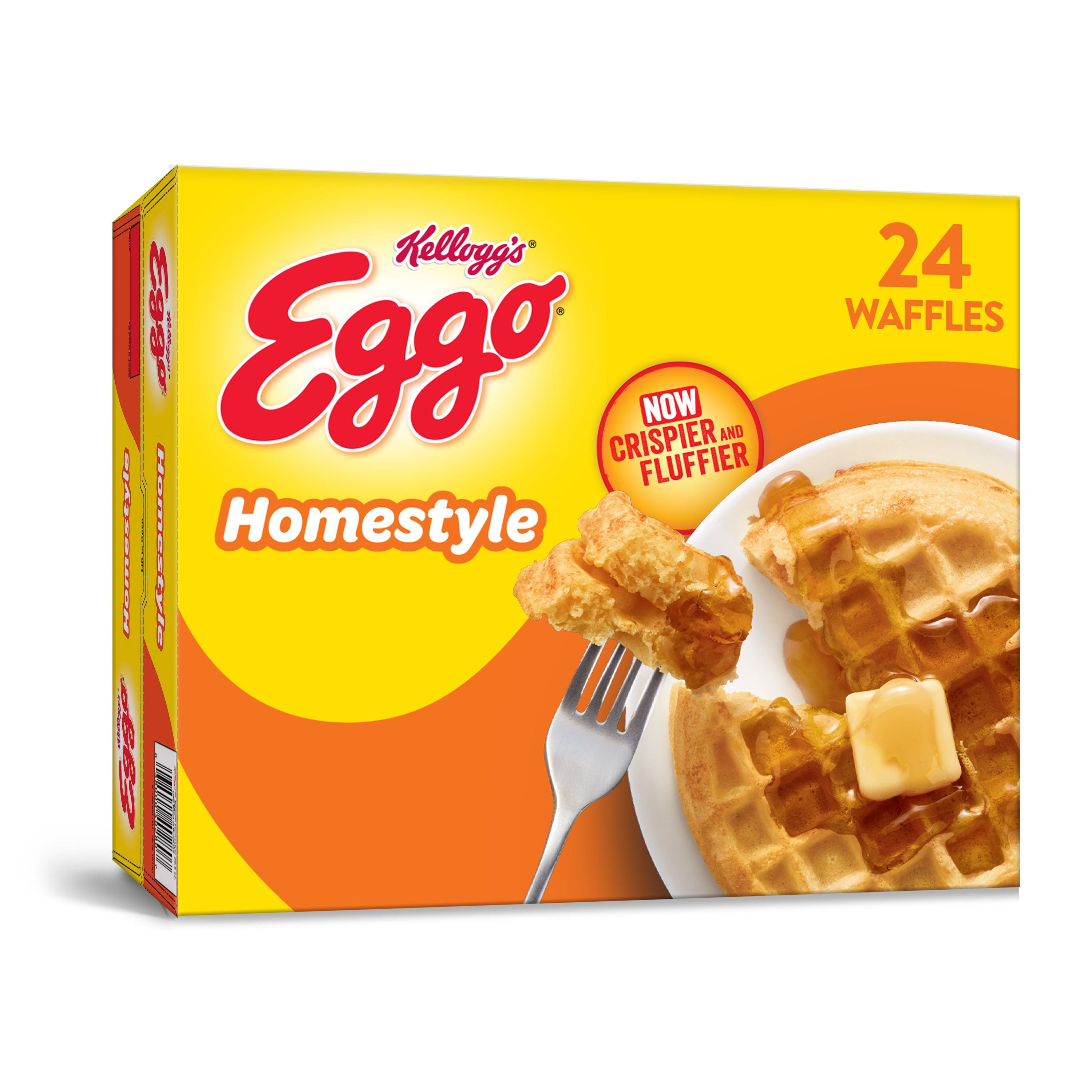 Kellogg's Eggo, Frozen Waffles, Homestyle, Family Pack, 24 Ct, 29.6 Oz