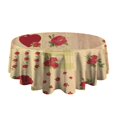 thumbnail image 5 of Pioneer Flower Floral Print Pattern Round Tablecloth 60"x60",Wrinkle Wipeable Table Cloth for Kitchen Dining Room Picnic Patio Party, 5 of 6
