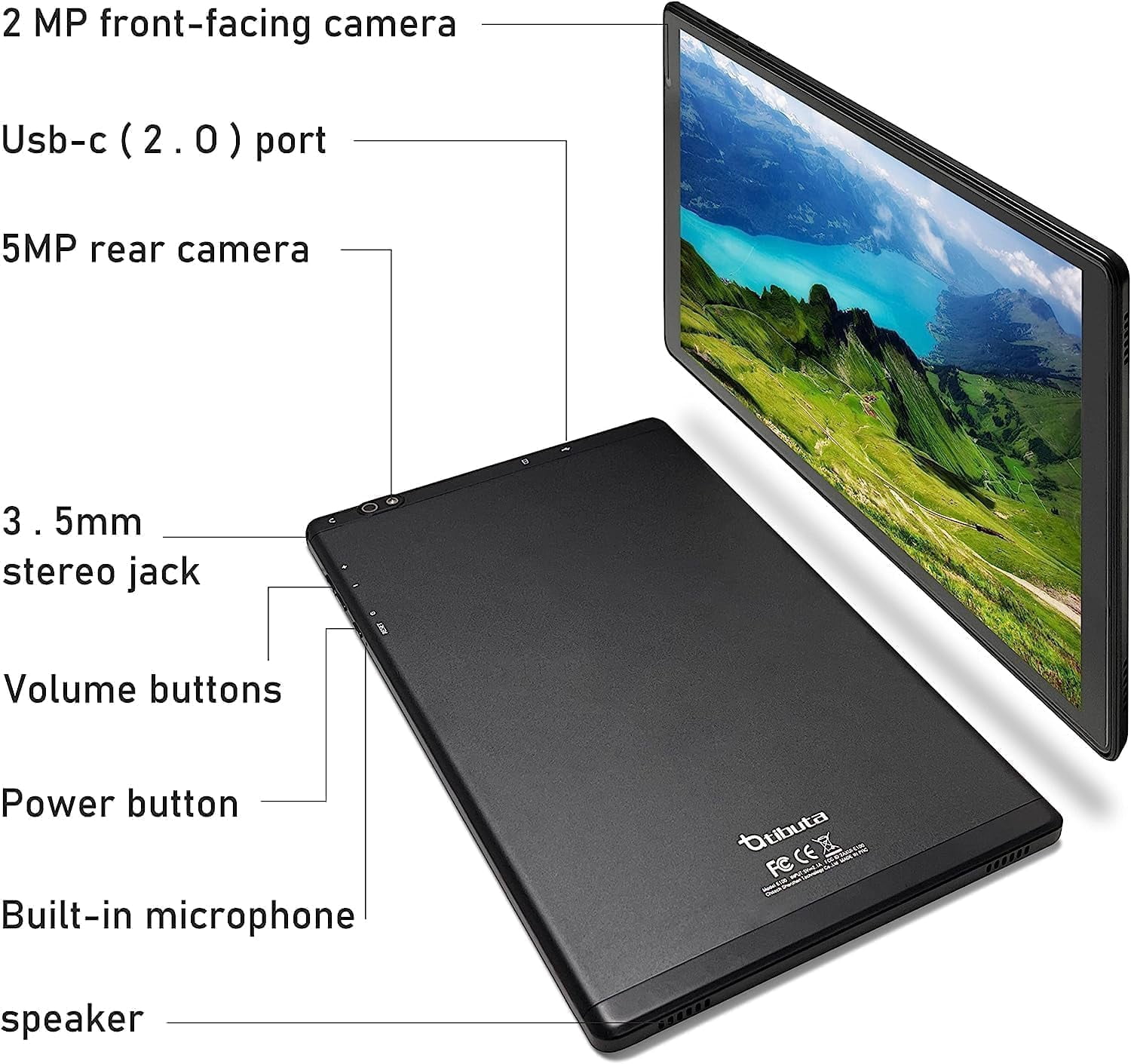 Tibuta 10.1" Tablet - 6GB RAM, 128GB + Expandable to 512GB, Android 14 - Fast & Spacious for Family Fun & Learning w/Protective Case