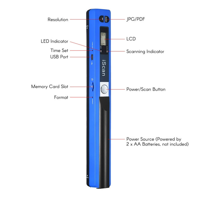 Pergear iSCAN 02 Document Scanner A4 Color WIFI Wireless Handheld Port