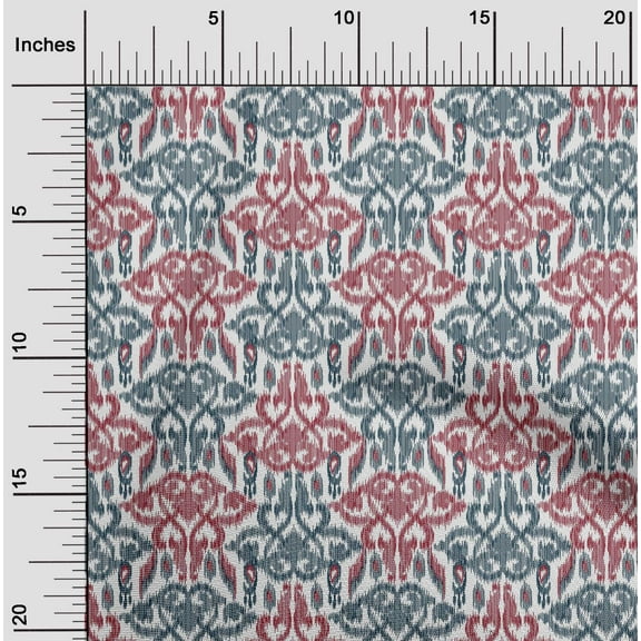 oneOone Silk Tabby Fabric Swirl & Paisley Ikat Print Fabric By The Yard 42 Inch Wide