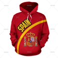 thumbnail image 3 of Sudadera con capucha con estampado de la bandera nacional de España en 3D para hombre, ropa de calle, nueva moda, jerseys de manga larga, 3 of 5
