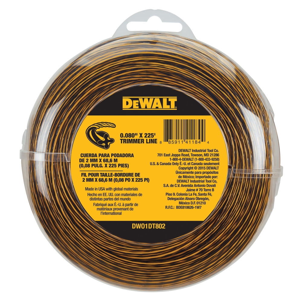 Dewalt dwo1dt802 0 080 in x 225 ft string trimmer line walmart 