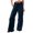 Navy, variant on NinXxx Women's Summer Wide Leg High Waist Stretchy Loose Long with PocketsBrown L