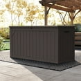 thumbnail image 6 of PATIOEASY 100 Gallon Waterproof Large Resin Deck Box Indoor Outdoor Lockable Storage Container for Patio Furniture Cushions Garden Tools Coffee, 6 of 9
