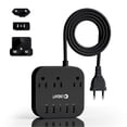 thumbnail image 1 of Adaptador de Enchufe Europeo Unidapt Negro con Regleta y Cable de Extensión de 5 Pies, 1 of 6