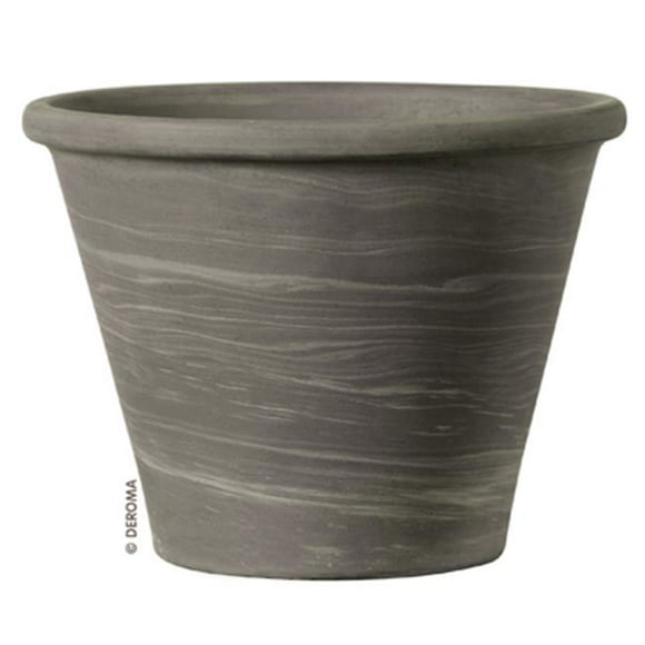 Deroma 225957 Jardinière Ronde Duo 6.7 x 5 Po, GRAPHITE - Lot de 16