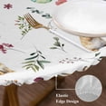 thumbnail image 3 of Easter Round Tablecloth, Fitted Table Cover with Elastic for 36"-44" Round Tables, Spring Farmhouse Rabbits Eggs Leaves Flowers Table Cloth Outdoor Indoor Dinning Party Waterproof Tablecloths, 3 of 7