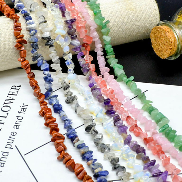 Crystal Beads for Jewelry Making, 2800PCS Natural Crystal Bead Gemstone  Chip Beads for Earring Ring Making Kit with Spacer Beads Earring Hooks  Pendants Charms Wire String for DIY Bracelets Beading Kit