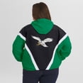 thumbnail image 5 of Women's WEAR by Erin Andrews Kelly Green/Black Philadelphia Eagles Plus Size Retro Crinkle Full-Zip Hoodie Windbreaker, 5 of 5