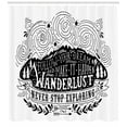 thumbnail image 3 of Ambesonne Saying Shower Curtain, Wanderlust Follow Dreams, 69"Wx75"L, Black and White, 3 of 3
