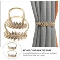 thumbnail image 3 of 2Pcs Curtain Tieback Aluminum Leaf Shaped Curtain Holdback Simple Modern Curtain Buckle Elastic Curtain Strap Decorative Drape Tie Back for Curtain Draperies Golden, 3 of 7