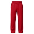 thumbnail image 2 of Mens Pants Casual Dqueduo Men's Solid Color Stretch Loose Casual Multi Pocket Elastic Waistband Wide Leg Pants Long Trousers Red XXL, 2 of 9