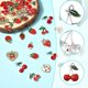 thumbnail image 3 of 1 caja de 40 colgantes de cereza, fresa y frutos rojos (20 estilos) en aleación de metal dorado y plateado, esmaltados, con forma de corazón y frutas de verano., 3 of 7