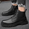 thumbnail image 5 of LASUDRAA Men's Martin Boots, High-top Work Shoes, British Style, Hiking Shoes, Black, 5 of 7
