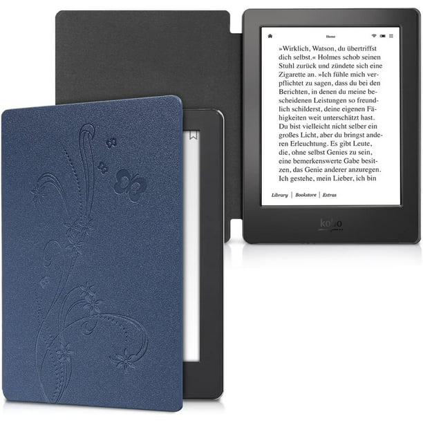 kwmobile Case for Kobo Aura H2O Edition 2 - Style Livre PU Cuir Protection  e-Reader Couverture Folio Cas - Papillon 