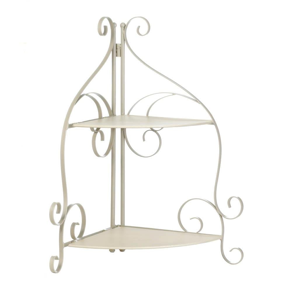 Shelf Decorations, Scrollwork Storage Display Kitchen Tall Corner Shelf