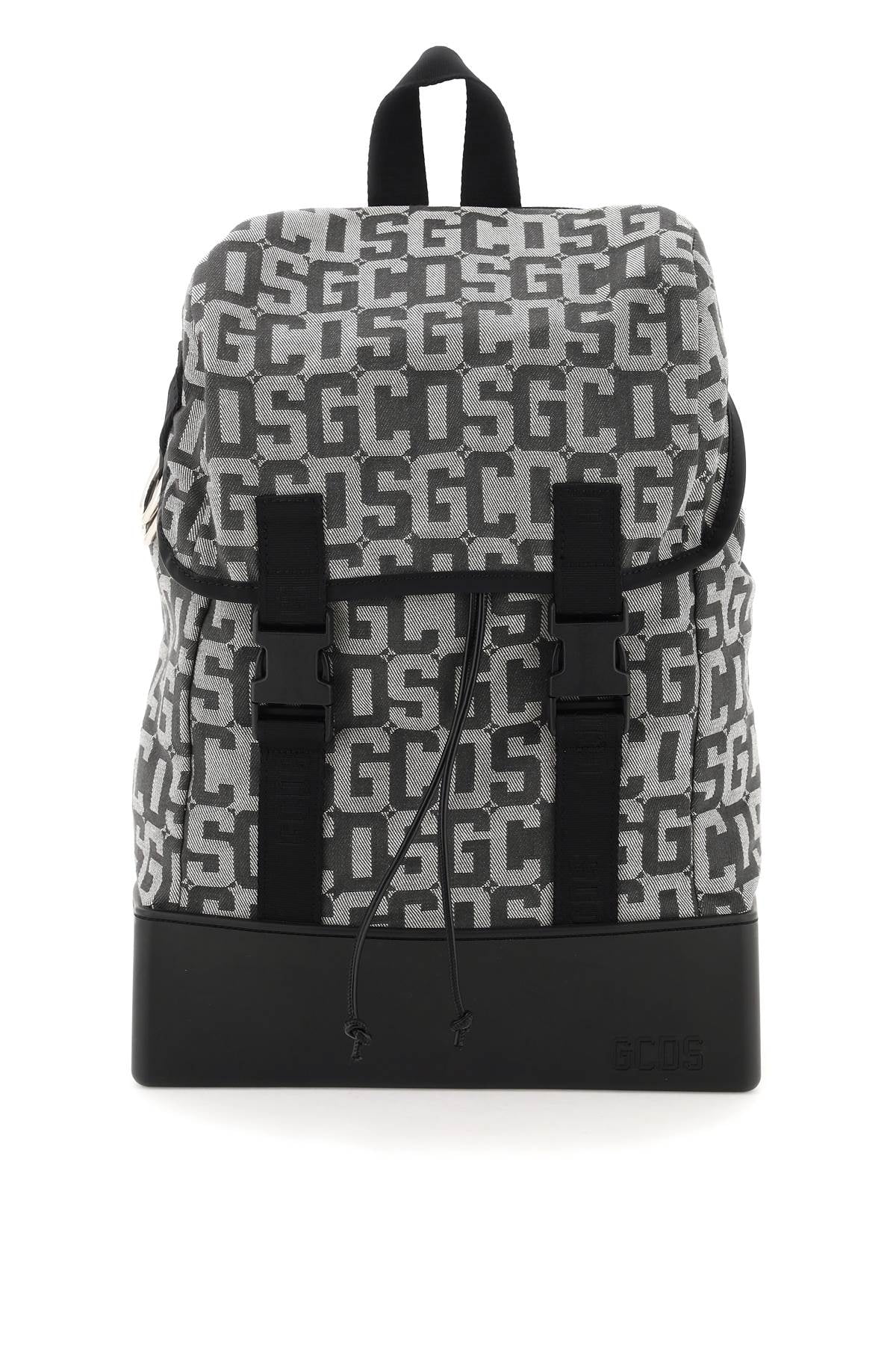 Backpack with embossed monogram logo